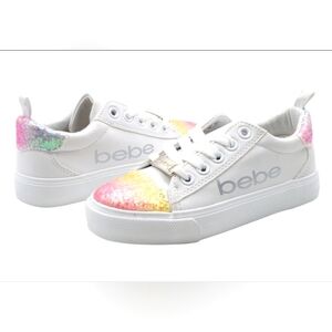 Bebe Girl's Size 3 Glittered & Leather Tennis Shoes